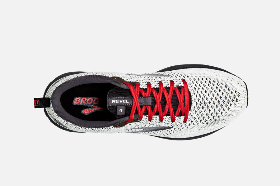 Brooks Revel 4 Road Running Shoes Mens White/Black/Red 784296-ADF